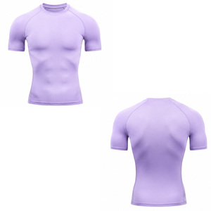 T-shirt de compression personnalisé pour homme, séchage rapide, extensible, pour la gym, le fitness, l'entraînement sportif, sous-vêtement de sport, haut d'entraînement athlétique, fournisseur OEM - Product Image 6