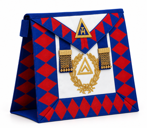 Cuadro masonic bordado para coser, de cuero, resistente al agua, con borde negro, flecos amarillos y cruz ceremonial. - Product Image 2