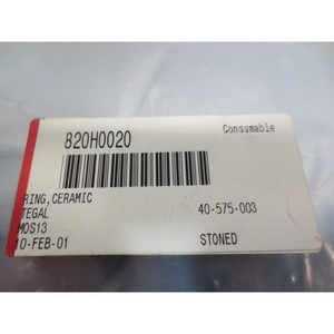 TEGAL 40-575-003 CHUCK <b>RING</b> <b>CERAMIC</b>, 112989 - Trusted Global Legacy Semiconductor Equipment and Parts at - Product Image 1