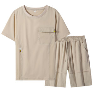 Ensemble short et chemise pour homme grande taille, personnalisable avec logo, vente en gros, avec poches, coupe oversize, idéal pour l'été - Product Image 3