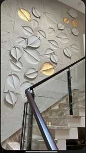 Sculpture murale en feuille d'érable rétroéclairée 3D, panneau mural décoratif moderne pour escalier, couloir, intérieur, extérieur - Product Image 3