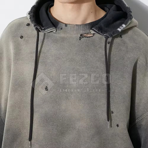 เสื้อฮู้ดดี้ผ้าคอตตอนผสมลายซันเฟดแบบขายส่ง สกรีนโลโก้ตามสั่ง สำหรับผู้ใหญ่ คุณภาพสูง ดีไซน์สวย อบอุ่น - Product Image 4