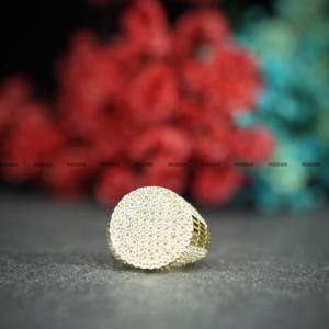 Anillo de Compromiso con Diamante Moissanite de Corte Brillante Redondo, Chapado en Oro Amarillo, Joyería de Lujo de Phoenix Enterprise - Product Image 5