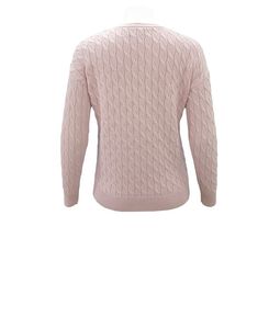 เสื้อสเวตเตอร์ถักไหมพรมสีชมพู คอวี แขนยาว แต่งเชือกผูกด้านหน้า สำหรับผู้หญิง ใส่ได้ในฤดูใบไม้ผลิ - Product Image 2