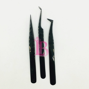 Hand Testing Eyelash Tweezers Customize Black Plasma Color Stainless Steel Sustainable Tweezers Hot Sale Eyelash Tools - Product Image 2