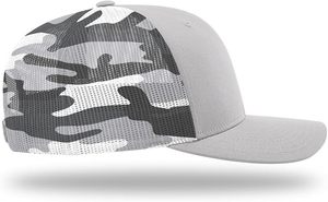 Casquette de baseball unisexe 6 panneaux imprimée camouflage de haute qualité en coton/polyester, ajustée, couleur unie, pour usage décontracté - Product Image 4