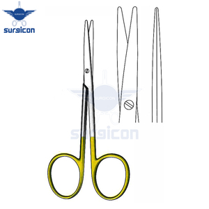 Tijeras Metzenbaum para Bebés de 11.5 cm (4-1/2 Pulgadas), Rectas, de Carburo de Tungsteno TC Dorado, Tijeras Quirúrgicas de Acero Inoxidable de Precisión - Product Image 2
