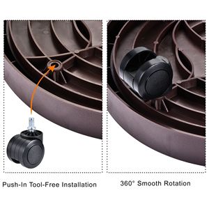 Paquete de 8 Soportes Rodantes para Plantas de Alta Resistencia de 12.2 Pulgadas, Color Marrón, para Interiores y Exteriores, con Ruedas para Macetas, Flores y Jardineras - Product Image 4