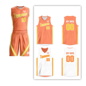 Uniforme de basket-ball réversible sur mesure en stock, couleur unie, uniforme de basket-ball réversible - Product Image 1