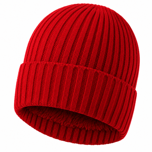 Gorros de punto personalizados de poliéster con puño, estilo slouchy, para streetwear, con logotipo de etiqueta tejida privada, gorros de pescador ajustables. - Product Image 1