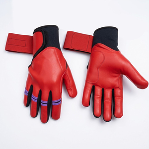 ถุงมือเบสบอลหนังคุณภาพระดับมืออาชีพแบบกำหนดเองได้ สำหรับฝึกซ้อม จับกระชับพิเศษ ทนทาน นุ่มสบาย ใช้ได้ทั้งมือซ้ายและขวา สีแดง - Product Image 1
