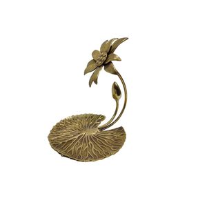 Handcrafted Brass Flower Jewelry Holder Stand <b>Decorative</b> Metal Ring Earring Organizer Tray for Dressing <b>Table</b> Vanity Home - Product Image 2