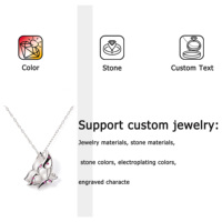 Collier pendentif élégant en argent sterling 925 pour femme avec breloque sertie de zircons tendance
