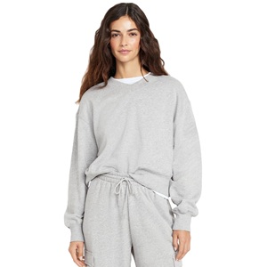 Sudadera corta de forro polar cálida para mujer, holgada y cómoda, para clima frío, atuendos casuales y sudadera corta cómoda - Product Image 1
