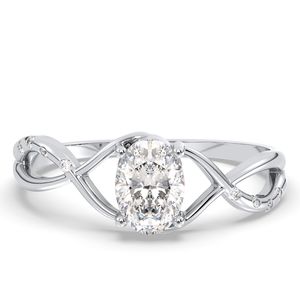 REYES High Quality 925 Sterling Silver Engagement Solitaire Rings Oval Cut 0.78 Carat GRA Certified Moissanite Ring For Women - Product Image 1