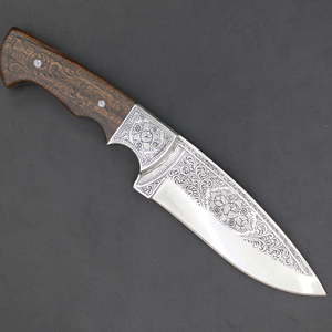Wholesale OEM Customizable Engraving Steel Fixed Blade Hunting Knife Engraved Knives With Custom color & size - Product Image 4