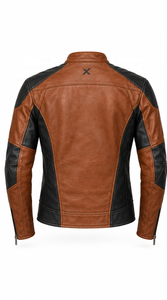 Veste de moto en cuir tendance |   Marron Noir Bourgogne Vert |   Fabricant OEM ODM |   Qualité de conception haut de gamme | - Product Image 2