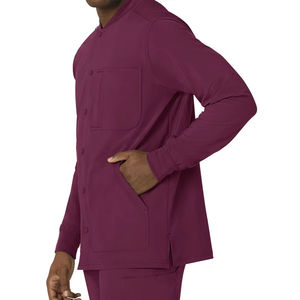 Vente en gros d'usine, ensembles de blouses médicales personnalisées avec logo pour infirmières et médecins, vestes médicales à manches longues, blouses extensibles pour hommes - Product Image 3