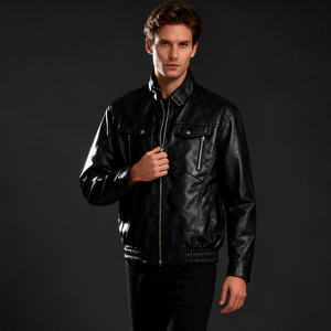 Factory Wholesale Retro Winter <b>Men</b>’s Motorcycle Workwear <b>Jacket</b> with Customizable Logo - Product Image 4