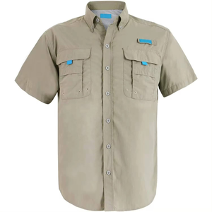 Camisa de Pesca Personalizada de Manga Corta para Hombre, Secado Rápido, Transpirable, Ligera, Protección UV, Poliéster, Rendimiento para Pescadores al Aire Libre - Product Image 3