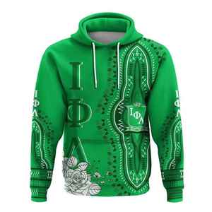 Sweat-shirt à capuche Iota Phi Lambda Sorority vert émeraude, motif Dashiki Rose, sweat-shirt personnalisé pour femmes, sweat-shirt à capuche d'inspiration africaine - Product Image 1