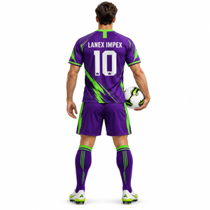 Conjunto de Camiseta y Pantalones Cortos de Fútbol Sublimados Personalizados, Uniforme de Equipo de Fútbol, Ropa Deportiva Transpirable de Secado Rápido, Tejido de Alto Rendimiento, OEM ODM - Product Image 4