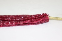 Perles Rondelles Facettées en Rubis de Qualité Supérieure 4mm, Fil de 14 Pouces Certifié pour la Fabrication de Bijoux, Boutique Indienne