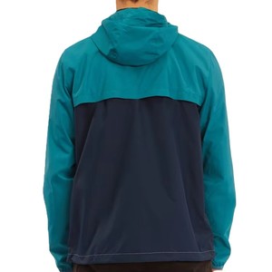 Blouson bomber à capuche pour homme, polyester/coton, imperméable, coupe-vent, respirant, séchage rapide, blocs de couleur, fermeture éclair sur le devant, service OEM - Product Image 2
