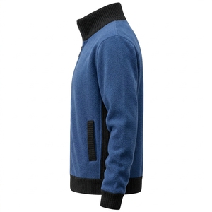 Trendy <b>Men's</b> Full Zip Solid Turtleneck <b>Cardigan</b> <b>Jacket</b> Fleece Knit Breathable Technical Fabric Winter Anti-Wrinkle Business - Product Image 4