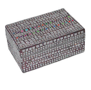 Boîtes à bijoux perlées avec paillettes de lac, cadeaux de mariage souvenirs, artisanat indien en gros, boîte à bibelots carrée perlée - Product Image 2