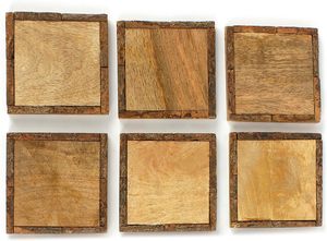 Ensemble de sous-verres en bois bohème faits à la main avec forme et diamètre personnalisés, lavables et non toxiques, boîte cadeau pour une utilisation en cuisine - Product Image 4
