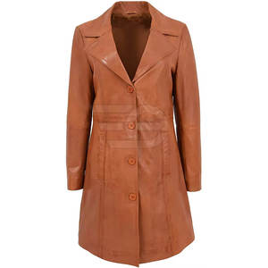 Abrigo largo de cuero premium para mujer, elegante abrigo de invierno para uso casual y formal, personalizado. - Product Image 2