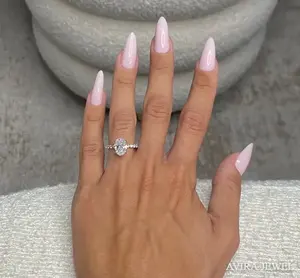 Anillo de Moissanita de 1 Quilate de Alto Brillo, Joyería de Oro Rosa Sólido de 14k para Mujer, Anillo de Compromiso de Estilo Clásico, Precio al por Mayor - Product Image 5