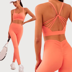 Fabricant de vêtements de sport pour femmes de haute qualité, vêtements de sport deux pièces, legging et soutien-gorge, vêtements de yoga, vêtements de gym, ensembles de fitness - Product Image 4