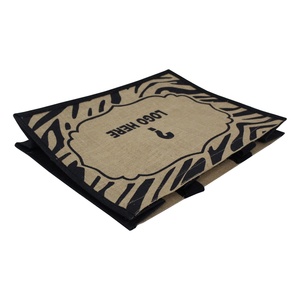 Bolso de mano de yute con combinación de Color negro Natural laminado PP con asa de tela de algodón suave de estilo exclusivo con impresión para promoción - Product Image 5