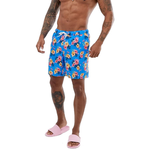 Bañadores de hombre al por mayor con logo personalizado, de secado rápido, pantalones cortos de playa con dos ojales, bolsillo trasero, estilo liso, decoración con botones, 2025 - Product Image 4
