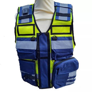 Wholesale Custom Logo Multi-Pocket Breathable Lightweight Adjustable Polyester Class 2 <b>LED</b> Flash Reflective Safety Vest - Product Image 4