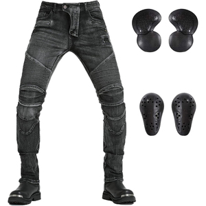 Pantalon de moto en jean avec protections amovibles CE en Kevlar pour homme - Product Image 1