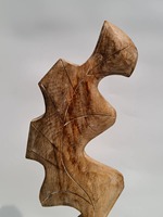 Sculpture d'art moderne en bois sculpté à la main de luxe sur socle pour mariage, anniversaire et Diwali