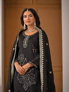 Nuevo Salwar Kameez Dupatta de Diseñador TENNECY para Fiestas, Elástico, de Seda Vichitra Pesada, Estilo Elegante para Bodas y Diwali, Reversible - Product Image 2