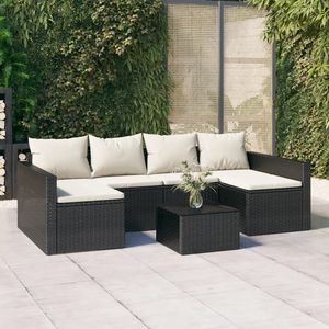 Ensemble de salon de jardin noir et blanc crème - Product Image 1