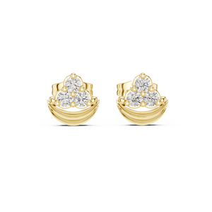 Pendientes radiantes de oro de 10 quilates Pendientes de perlas del Día de la madre Caja de regalo incluida Aspecto elegante - Product Image 3