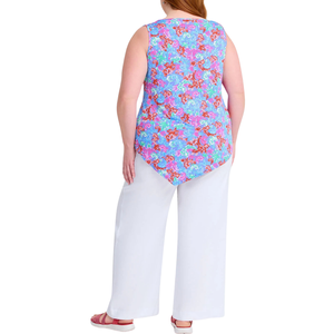 Camiseta sin Mangas Casual de Jersey para Mujer Talla Grande, Diseño Sólido en Varios Colores Brillantes, Cuello Redondo - Product Image 5