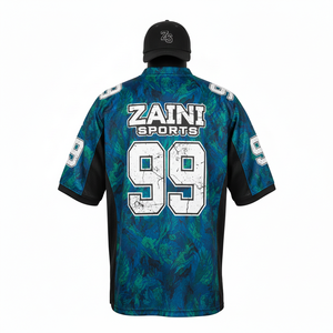Camiseta 100% algodón para hombre, corte holgado, estampada, camiseta de fútbol para hombre, poliéster entrelazado, sublimación, panel negro, logotipo personalizado - Product Image 2