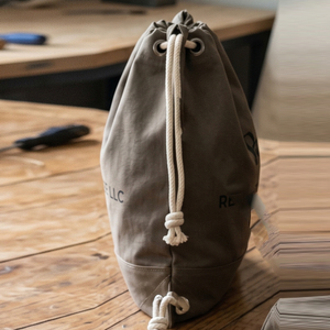 Regal Three Llc <b>Drawstring</b> <b>Backpack</b> Unisex Canvas Daily Use Durable Rope Handle Bag Letter Pattern Blue Gold <b>Drawstring</b> Bags - Product Image 3