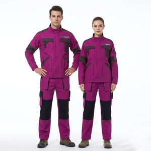 Uniformes de travail professionnels violets OEM/ODM – Vêtements de sécurité industriels robustes avec veste et pantalon assortis - Product Image 1
