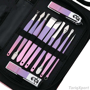 Professional Manicure <b>Kit</b> With Stainless Steel Tools Portable Leather Case 18 In 1 <b>Nail</b> Care Set For Adults - Product Image 4