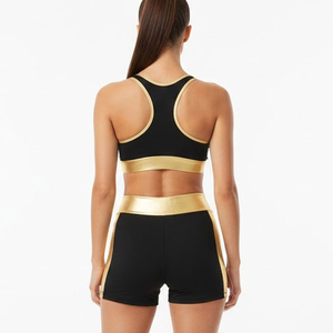 Custom Women's Fitness Bra and Shorts Set Moisture Wicking Polyester Workout Wear Wholesale Supplier - Product Image 2