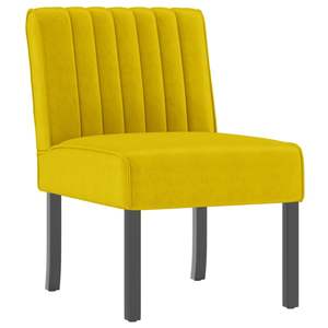 Sillón de terciopelo amarillo de durabilidad media, de madera maciza y contrachapada para sala de estar - Product Image 2