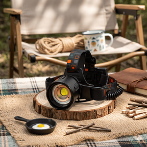 Lampe frontale HYUGA PN-9 1000LM 5W LED rechargeable par USB en aluminium pour la randonnée, le camping, la pêche, avec angle d'éclairage réglable et zoom 6000K - Product Image 2